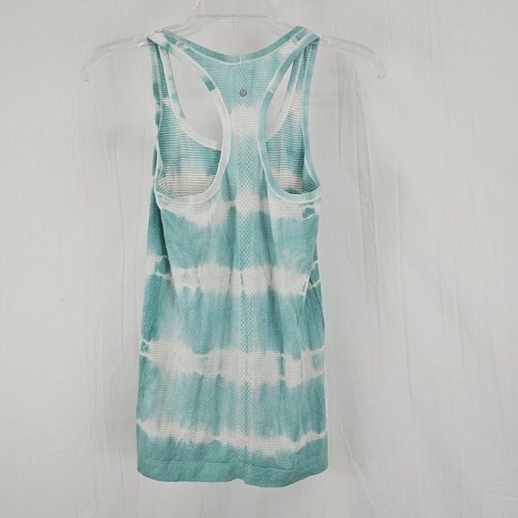 Lululemon Heathered Tranquil Blue Teal Tie Dye Swiftly Tech Racerback Tank Top 4 - Picture 7 of 8